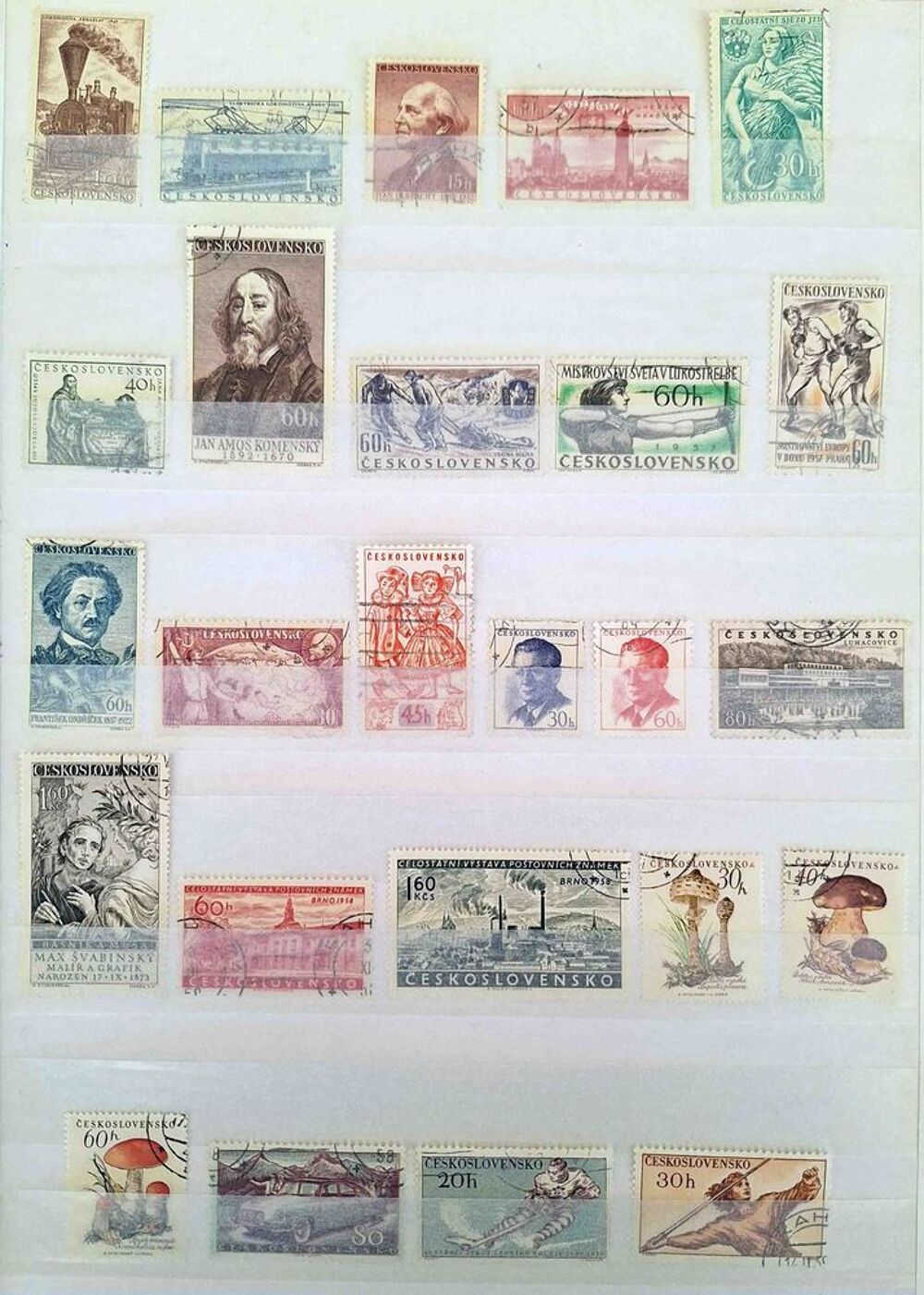 S&eacute;rie de timbres de collection de Tch&eacute;coslovaquie 