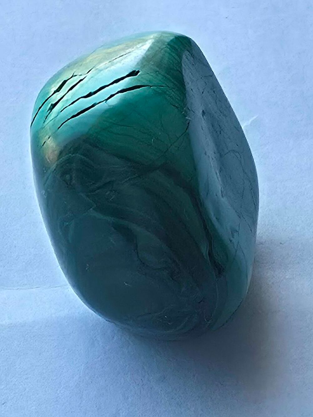 Malachite Naturelle du Katanga (RDC)-Splendide Galet Poli 37g 