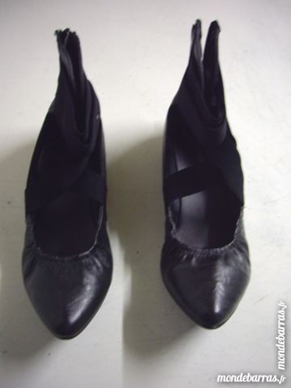 Ballerines hautes Noir &agrave; tirettes pt 39 Chaussures