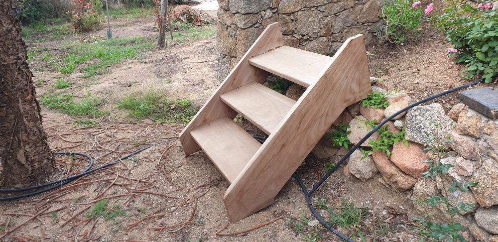 escalier bois massif Jardin