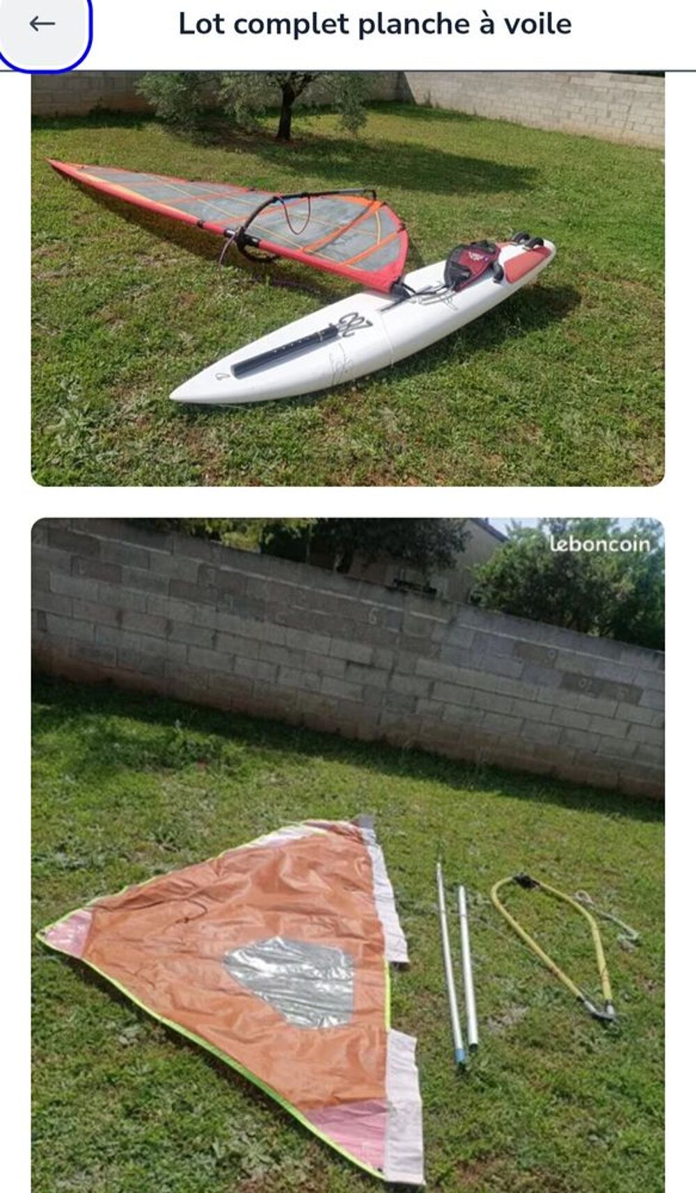 Lot planches &agrave; voile Sports