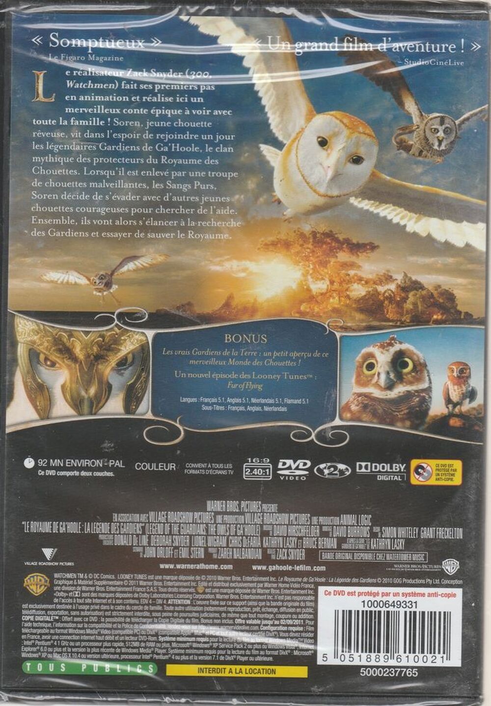 le royaume de Ga"hoole DVD et blu-ray
