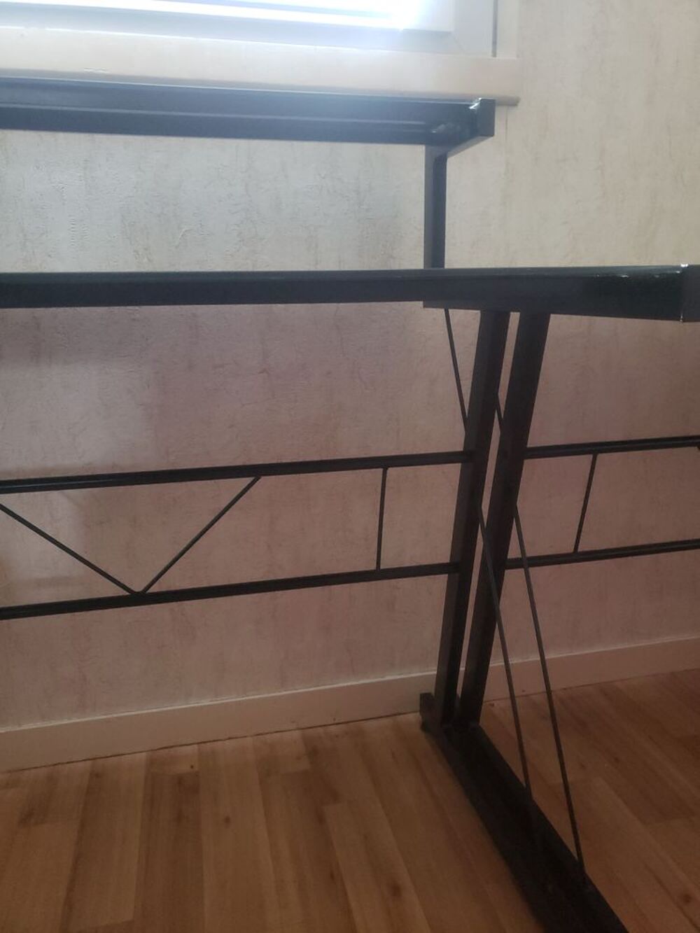 Lot de 2 Bureaux acier et verre tremp&eacute; Meubles