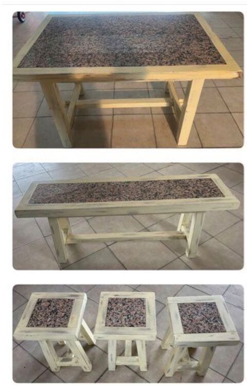Table, Banc et 3 Tabourets 180 Pécy (77)