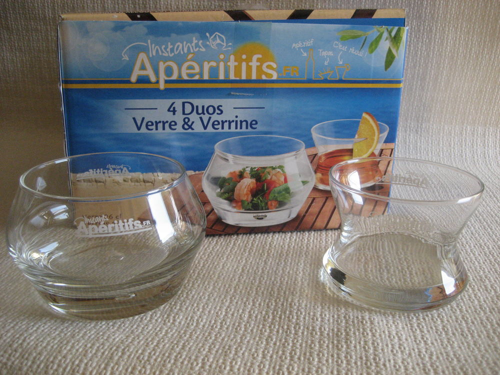 LOT DE 4 DUOS VERRE &amp; VERRINE Cuisine