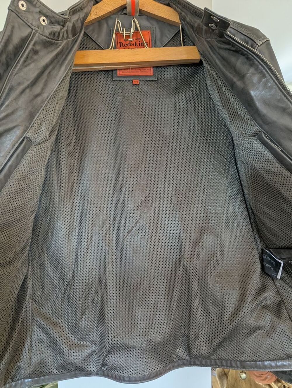 Blouson redskins type motard couleur gris &eacute;l&eacute;phant Vêtements