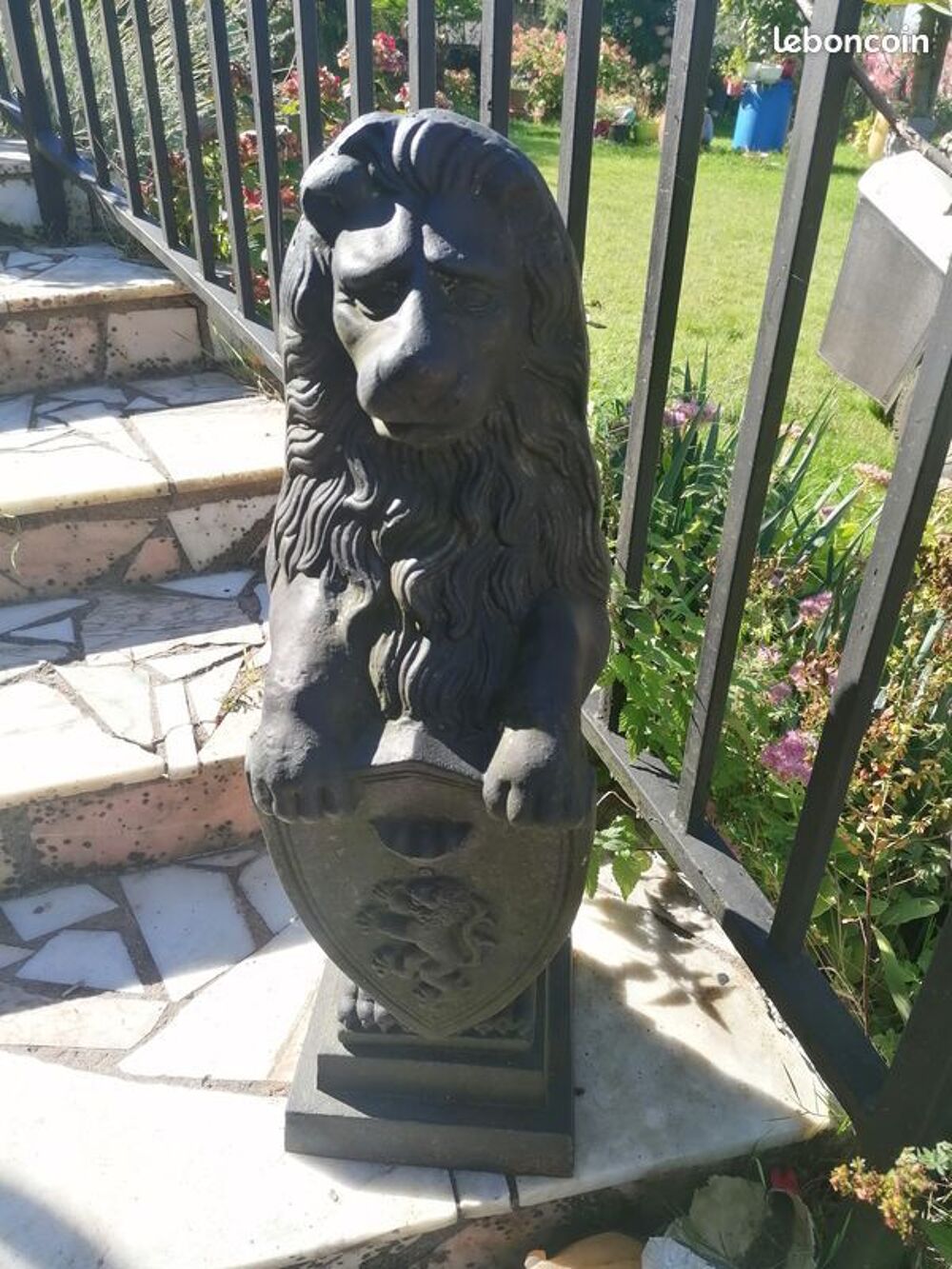 Statut lions fonte de fer 85cm Décoration