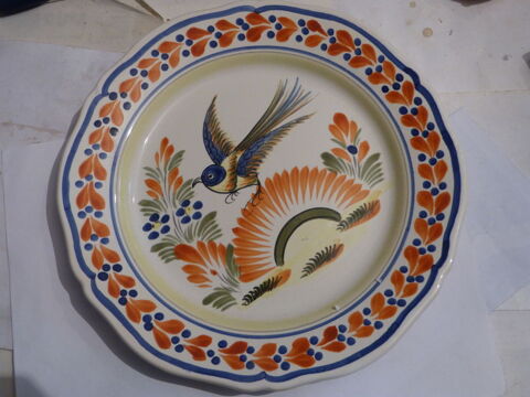 ASSIETTE HENRIOT QUIMPER  d�cor  OISEAU 15 Brest (29)