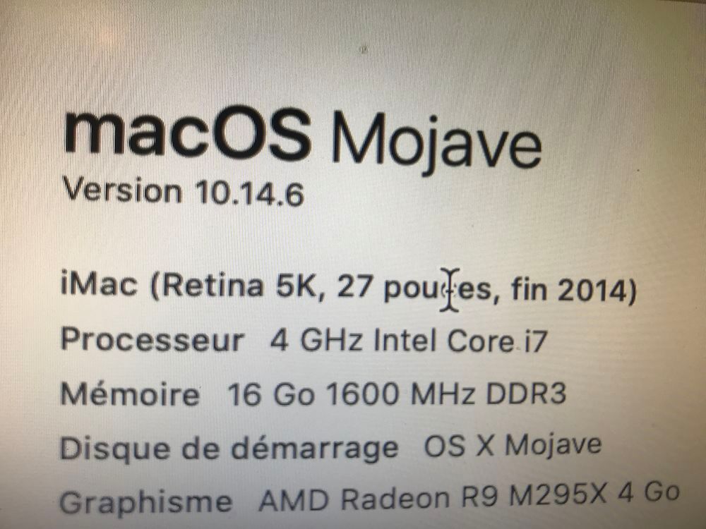 iMac 27 fin 2014 pour pi&egrave;ces Matériel informatique