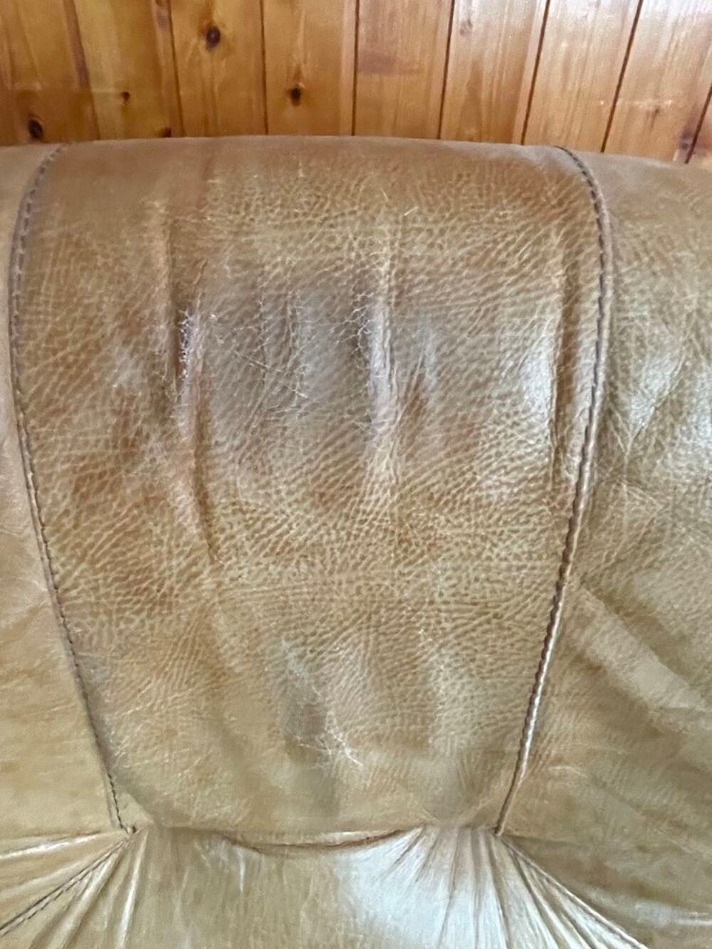 fauteuil de salon en cuir et bois Meubles