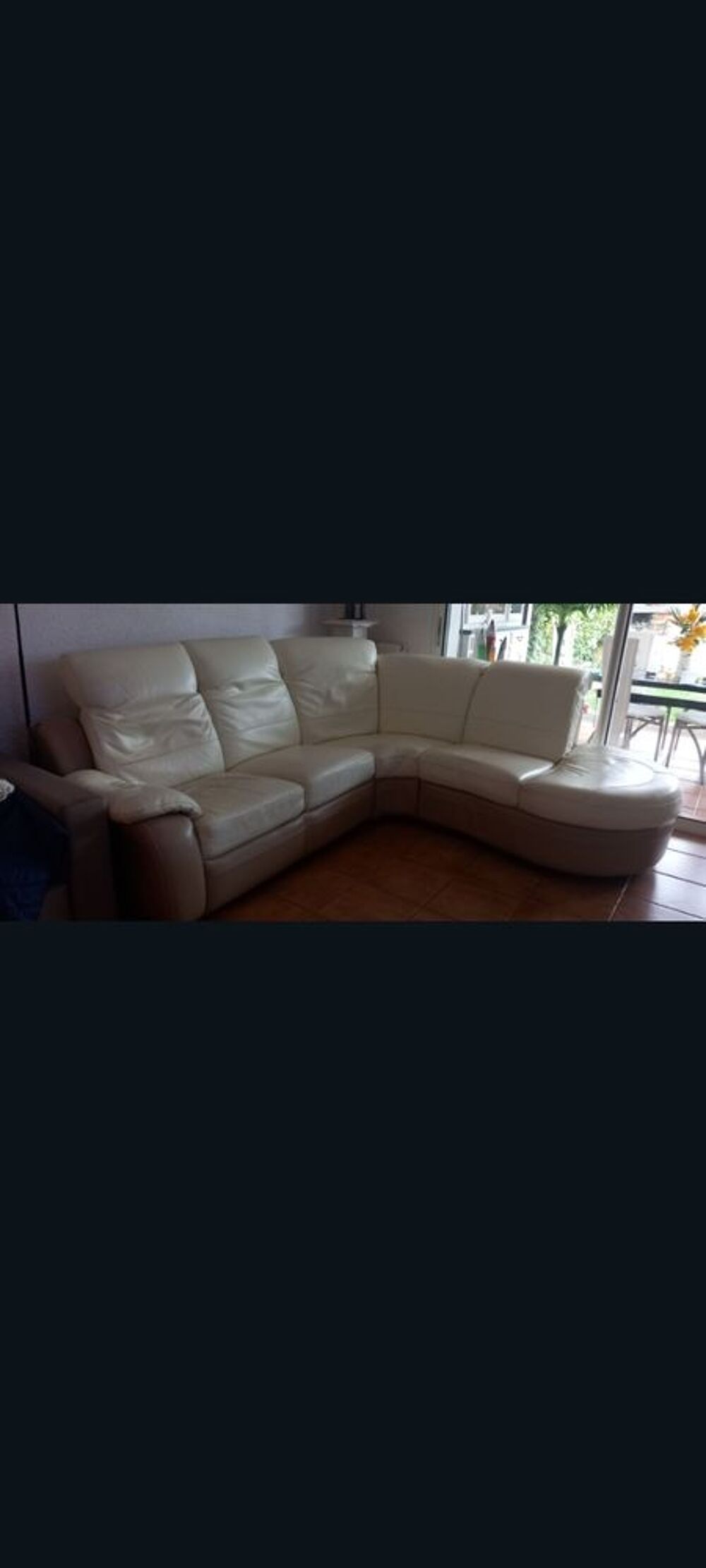 Canap&eacute; cuir blanc Meubles