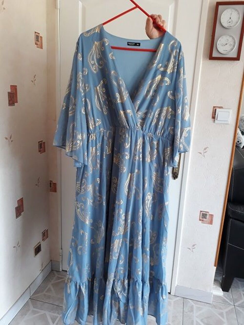 Robe Bleue Or SH*** soir&eacute;e 3XL Curvy ronde forme maison mod Vêtements