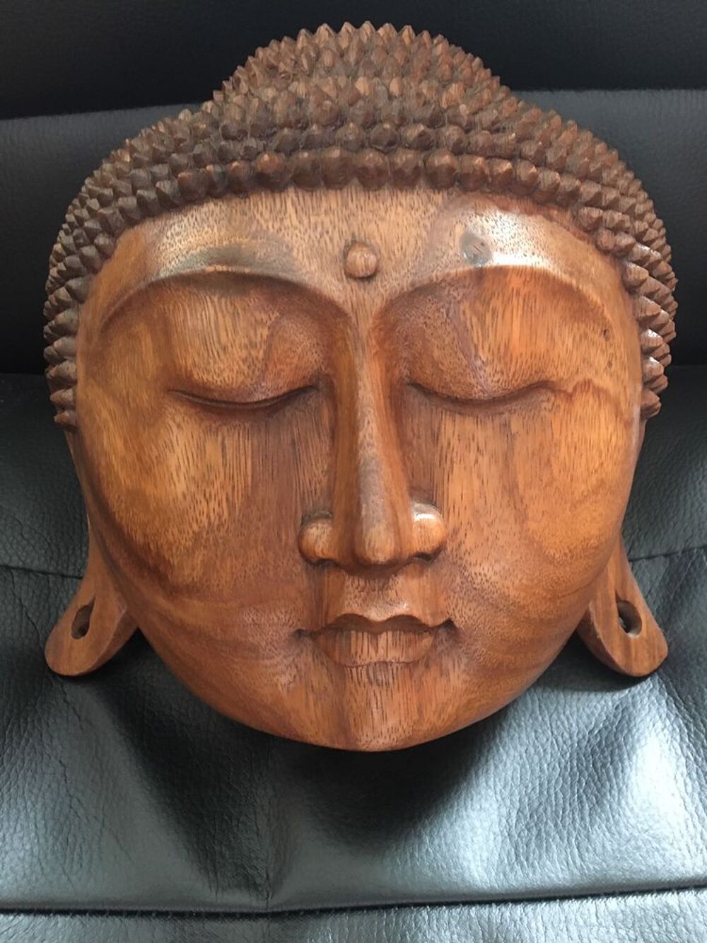 Masque de bouddha en bois - 50 cm Dcoration