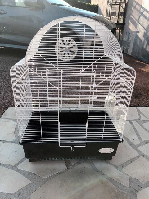 cage à  oiseaux 49x70 cm blanche en métal et fond plastique La Seyne-sur-Mer (83)