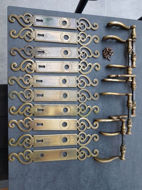 Poign�e de porte interieur en laiton 50 Villeneuve-les-Sablons (60)