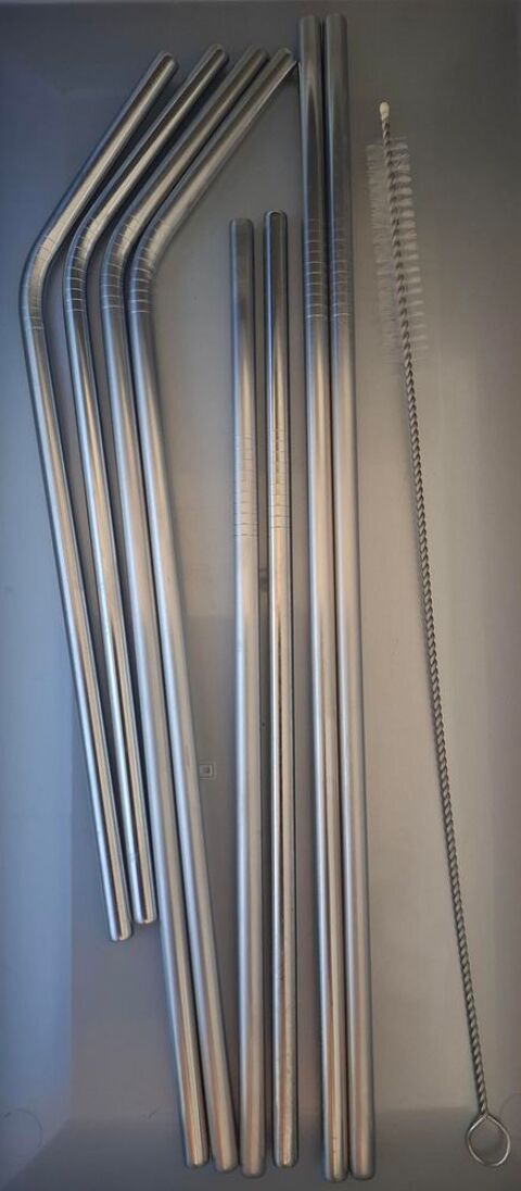 Lot de 8 pailles en acier inoxydable Senhai trs bon tat 4 La Chapelle-Saint-Luc (10)