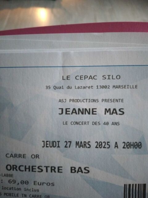Billet concert Jeanne Mas 60 Aix-en-Provence (13)