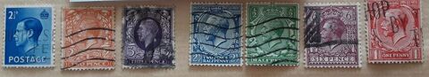 7 timbres à collection  REVENUE POSTAGE oblitérés 1 Pontoise (95)