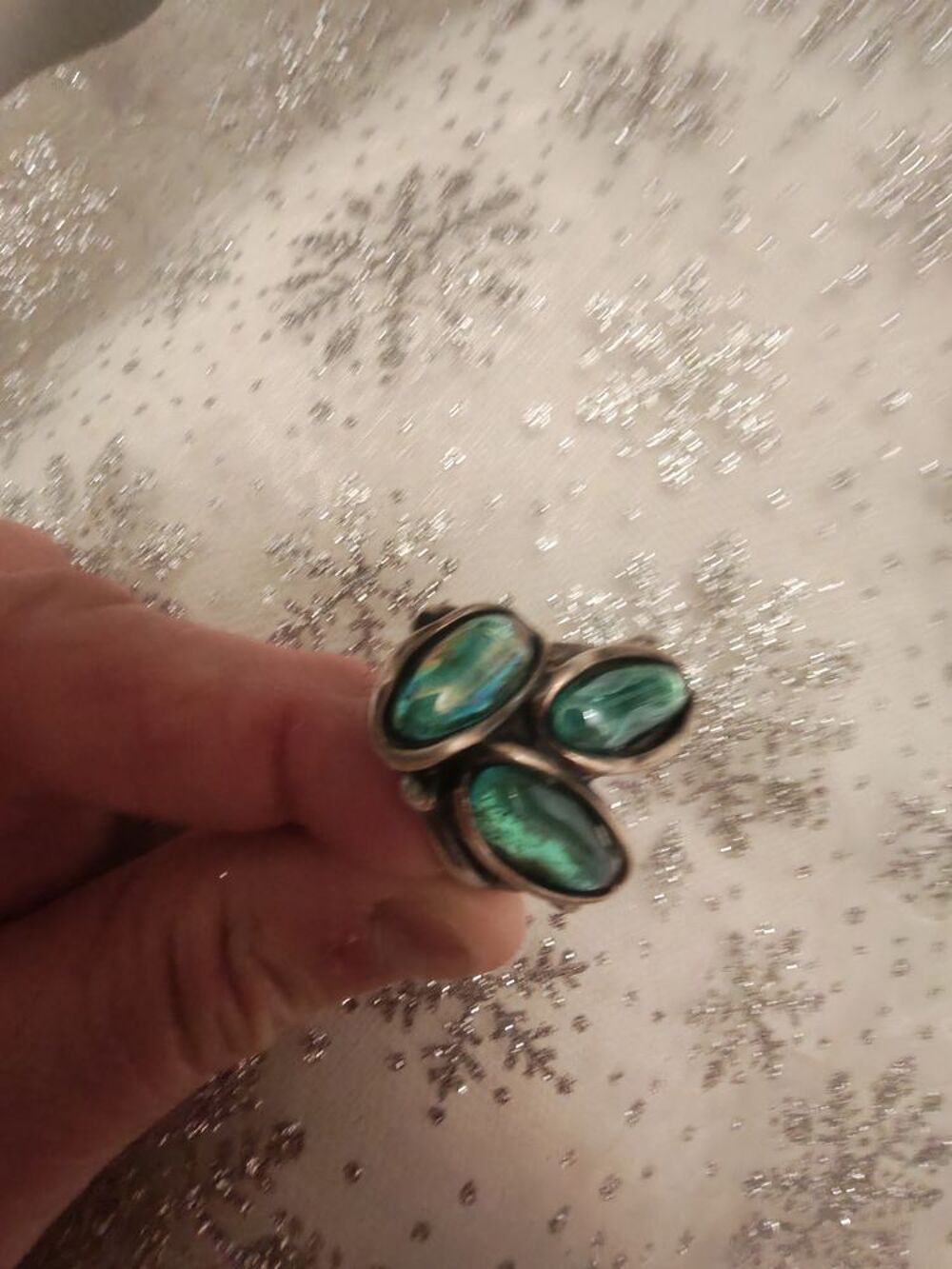 Magnifique bague argent&eacute;e pierres bleu ciel marque Sylver Bijoux et montres