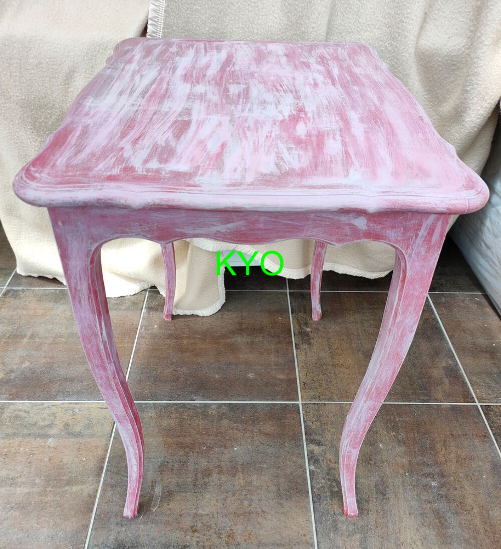 Table d&eacute;corative rectangulaire bois rose, tiroir central Meubles