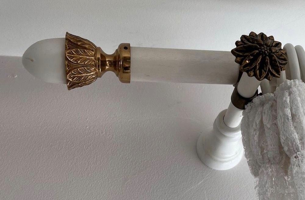 6 Rideaux tringle bouts laiton Décoration