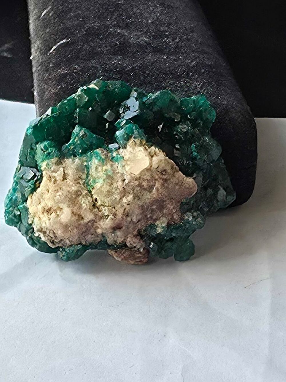 Min&eacute;ral Dioptase Cristaux Emeraude-Collection Congo 