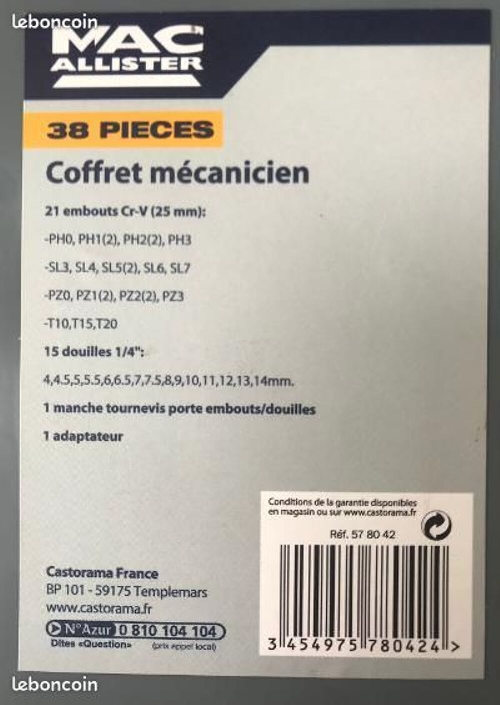 Coffret Mac Allister : embouts - douilles - manche tournevis Bricolage