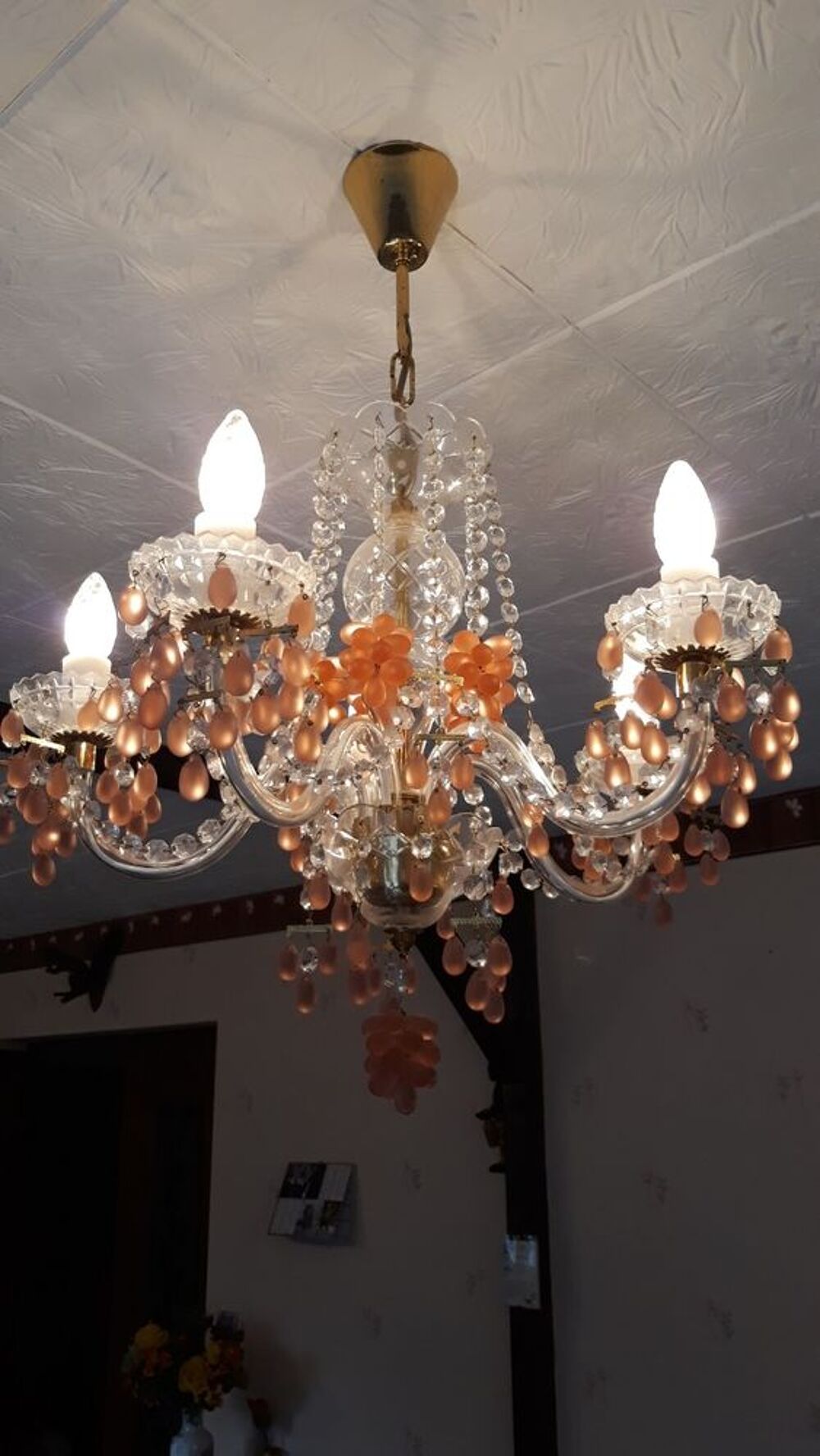 LUSTRE CRISTALLERIE BAYEL Décoration