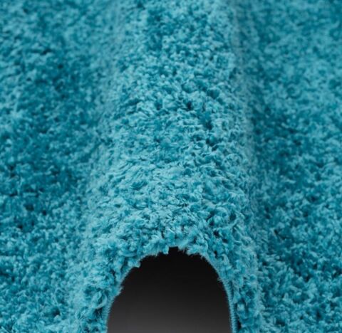 Tapis shaggy poil long turquoise  60 Faugres (34)