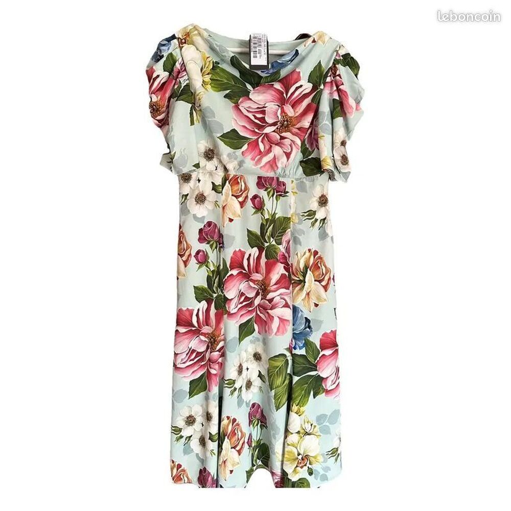 Robe fleurie Dolce &amp; Gabbana en m&eacute;lange de viscose et d'&eacute;las Vêtements