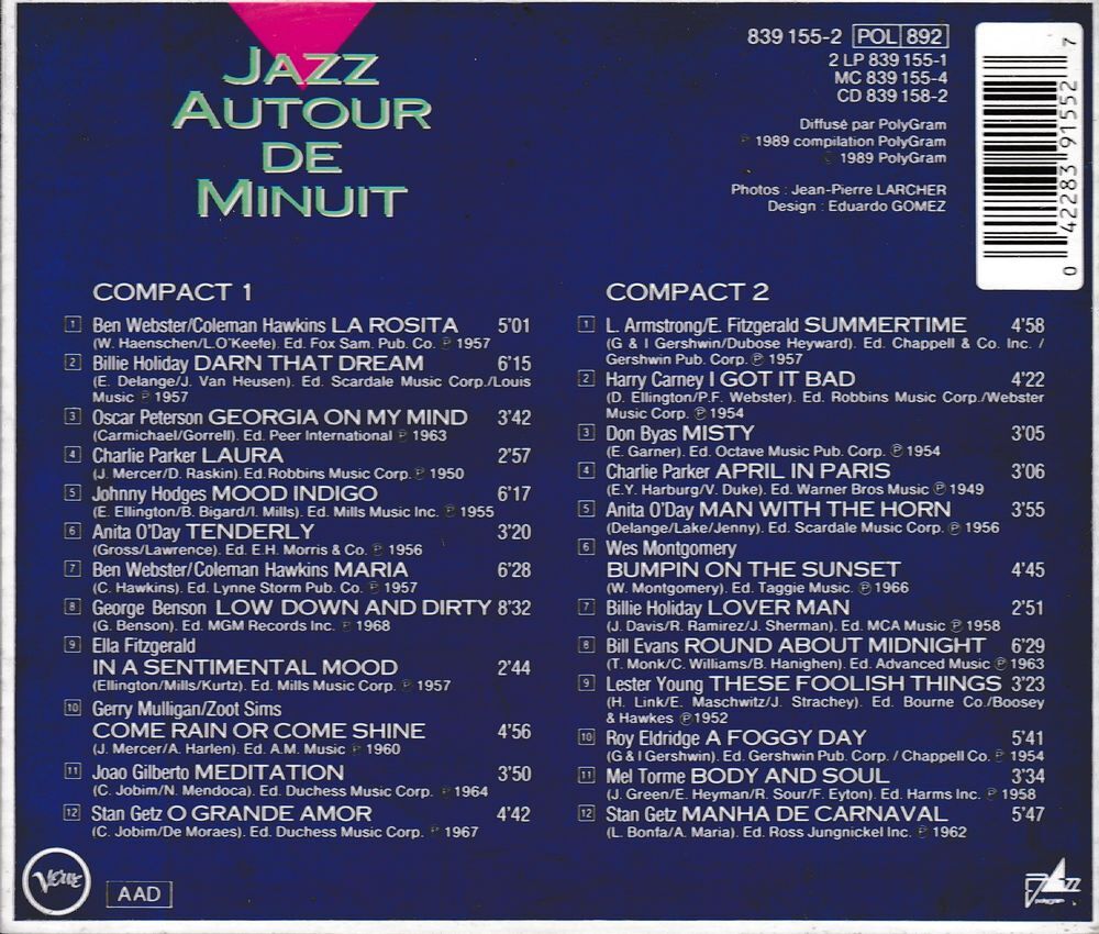 CD Jazz Autour De Minuit Les Musiques Les Plus Sensuelles de CD et vinyles