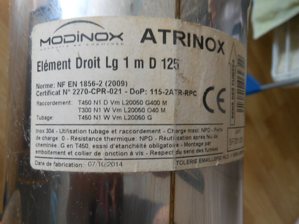 coude + conduit inox pour hotte (D 125) Bricolage