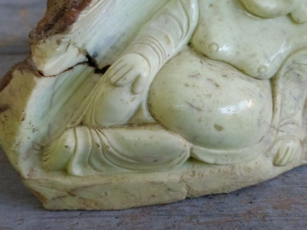 Sculpture Bouddha Pierre Dure Chine XX&egrave;me Chinese Carving 