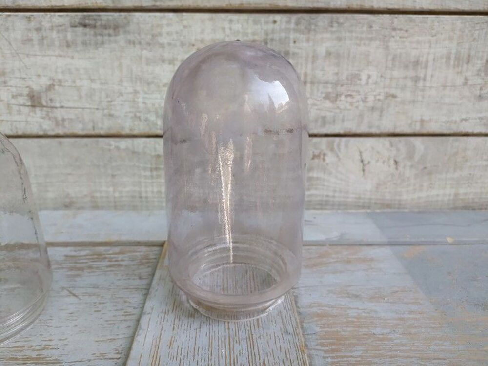 Anciens Verres de Lampe de Cour ou Suspension Décoration