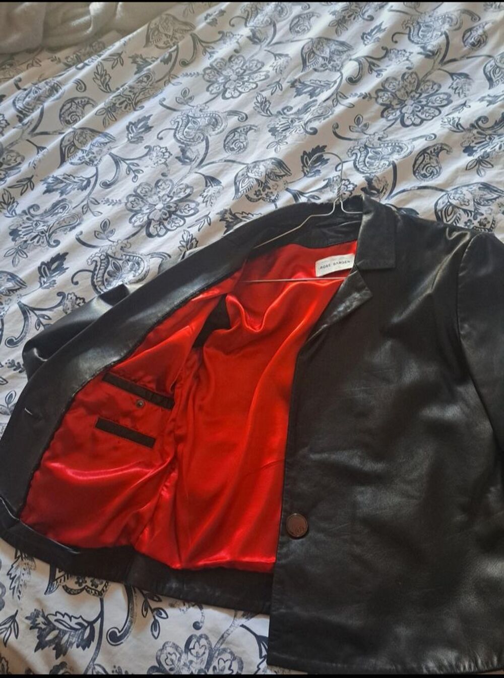 Veste cuir femme Rose Garden taille M Maroquinerie