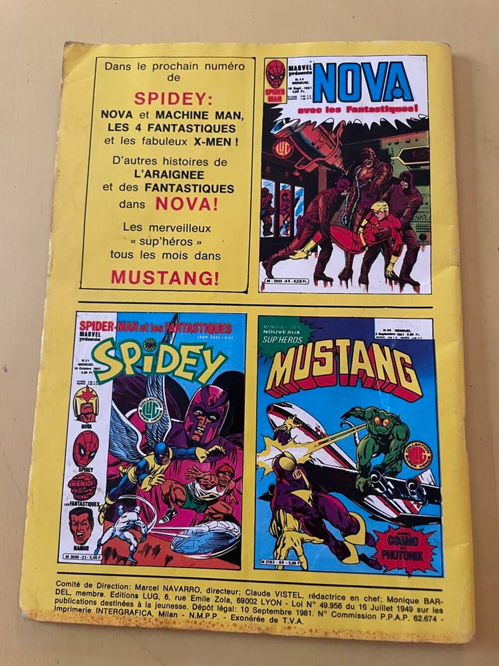 BD SPIDEY N&deg;20 de 09-1981 SPIDER-MAN Les Fantastiques Marvel Livres et BD