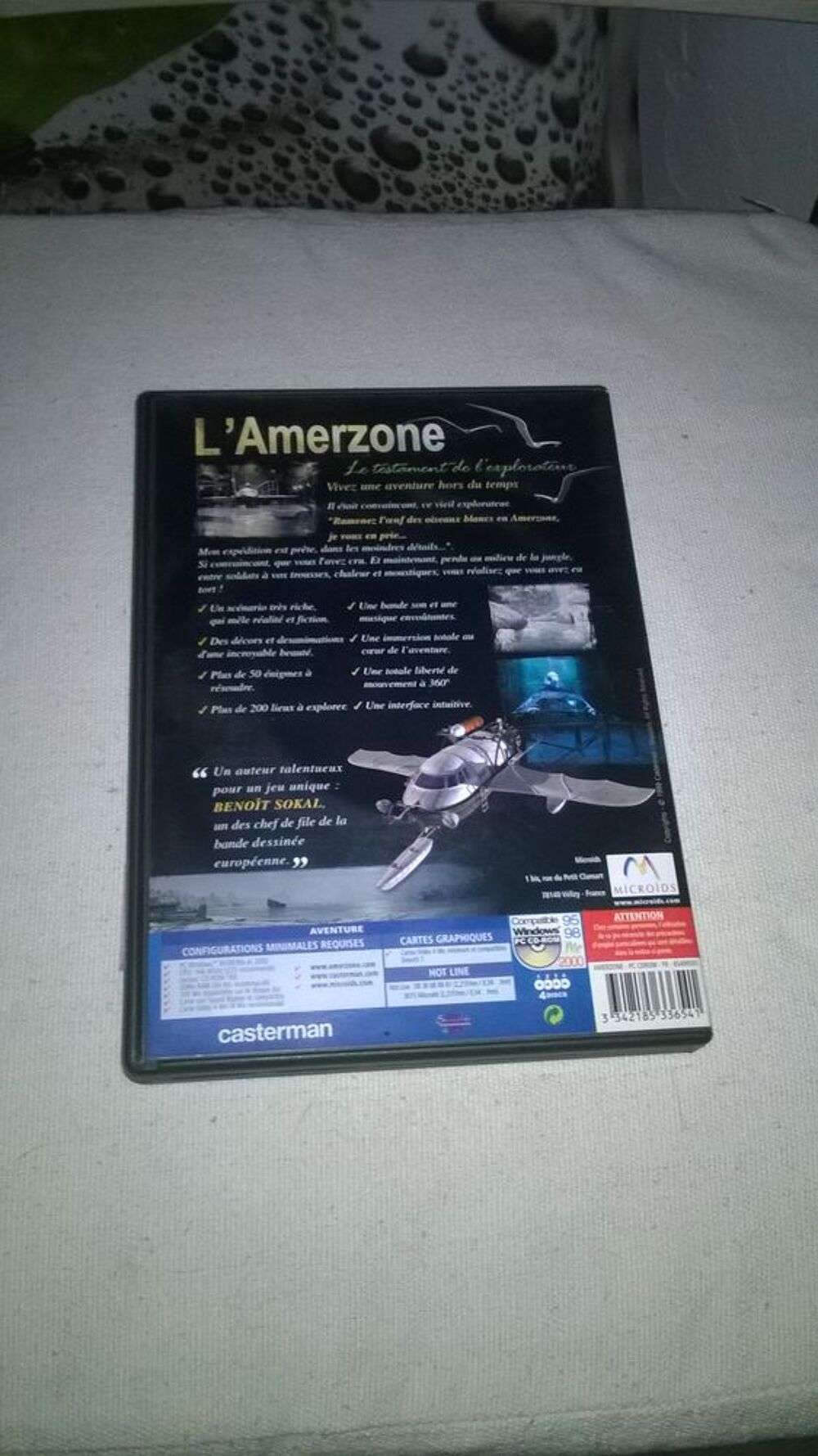 Jeu PC L'Amerzone 
1999
Excellent etat
Complet 4 cd
L'Am Consoles et jeux vidéos