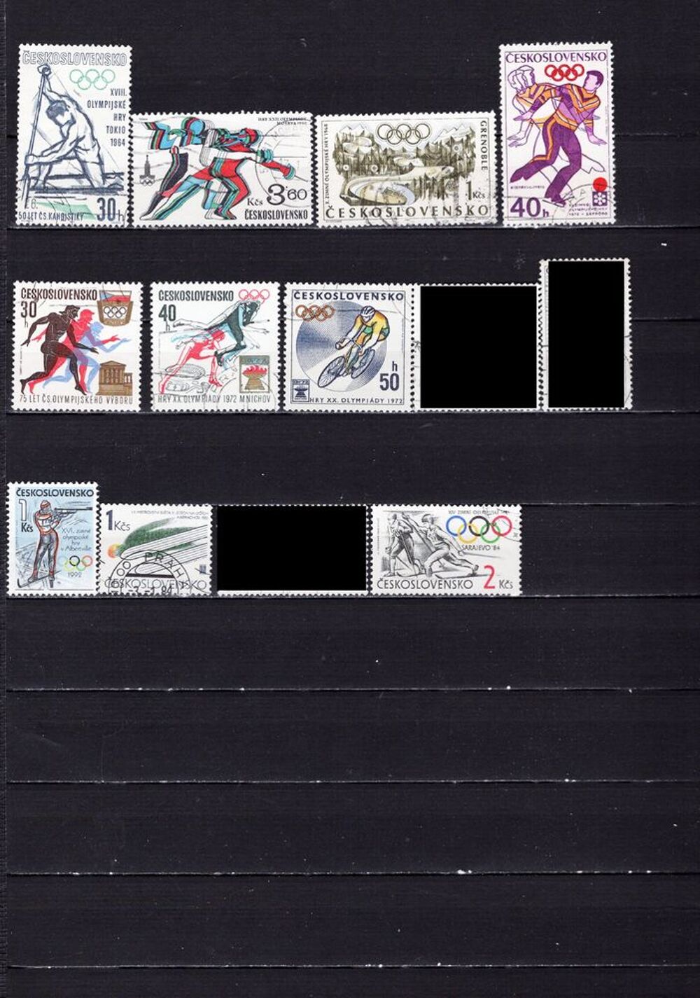 lot de 13 timbres de TCHECOSLOVAQUIE et d'AUTRICHE 