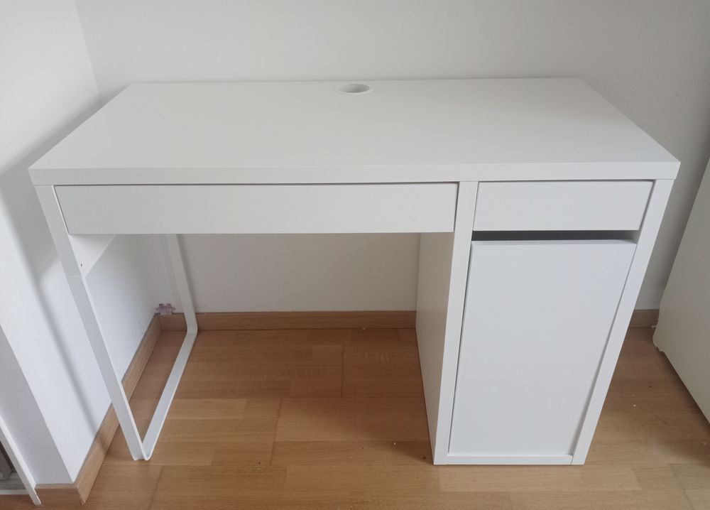 Table de bureau blanche 105x40x75cm Meubles