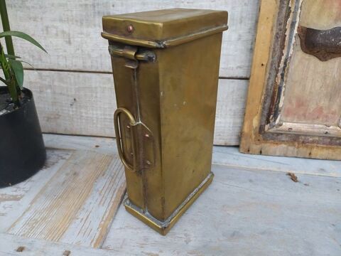 Ancienne Boite Laiton Cuivre Chaufferette Mdicale Militaire 1 Loches (37)