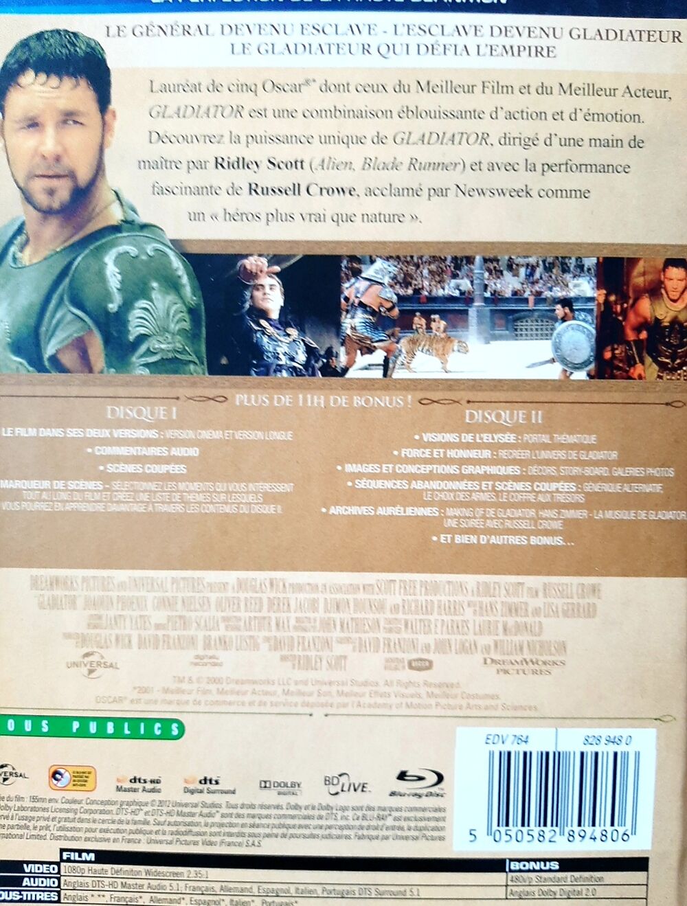 Gladiator digibook bluray DVD et blu-ray