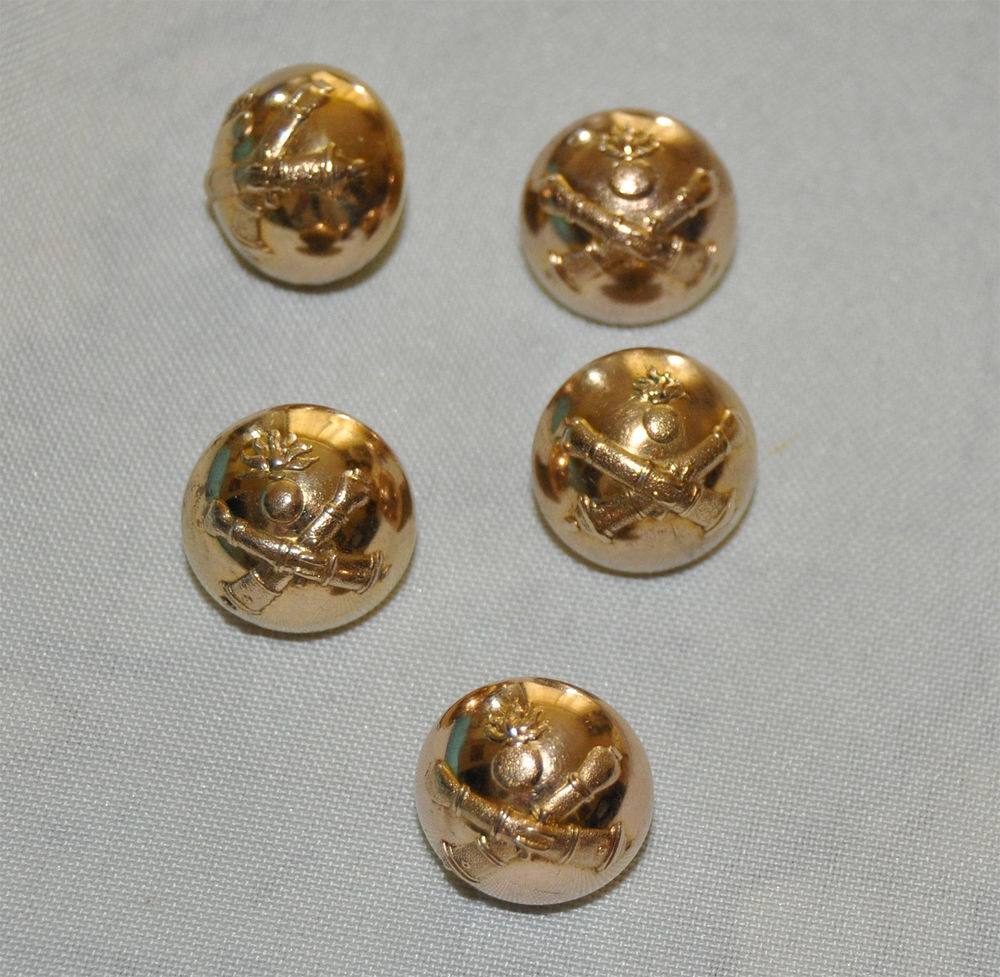 Boutons g&eacute;nie militaire en laiton artillerie 3&egrave;me r&eacute;publique 