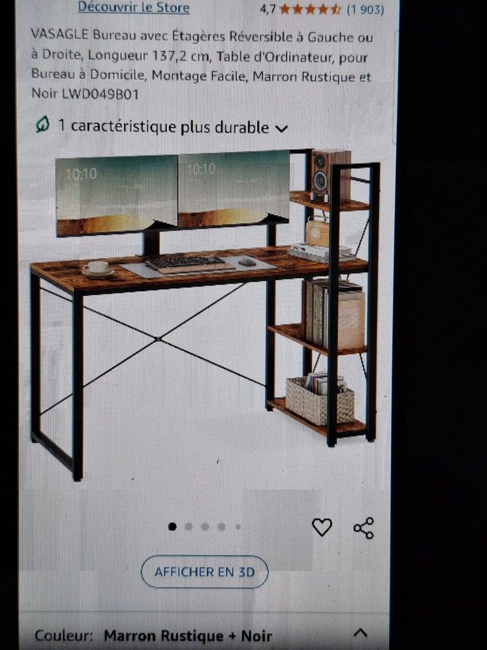 Meuble informatique avec &eacute;tag&egrave;res. Matriel informatique