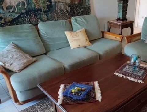 CANAP� VINTAGE 3 PLACES CANNAGE ROCHE BOBOIS VELOURS AMANDE 230 Auriol (13)