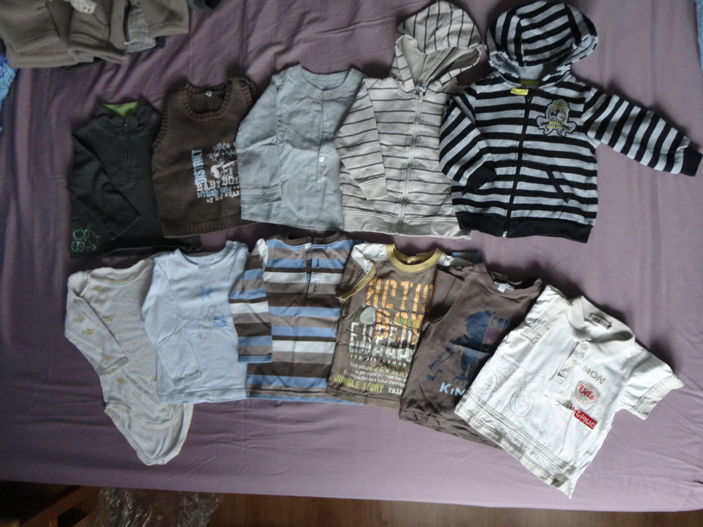 PANTALON BERMUDA DEBARDEUR T.SHIRT POLO GILET ANORAK 18m Vêtements enfants