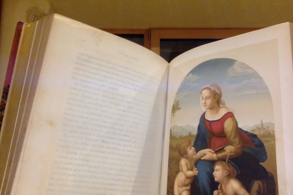 Livre ancien "la vie des saints illustr&eacute;e" pour chaque jour Jardin