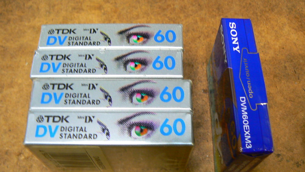 DV cassettes TDK DV60 Sony DV60 Photos/Video/TV