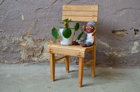 Chaise enfant vintage scandinave en bois petite 50 Wintzenheim (68)