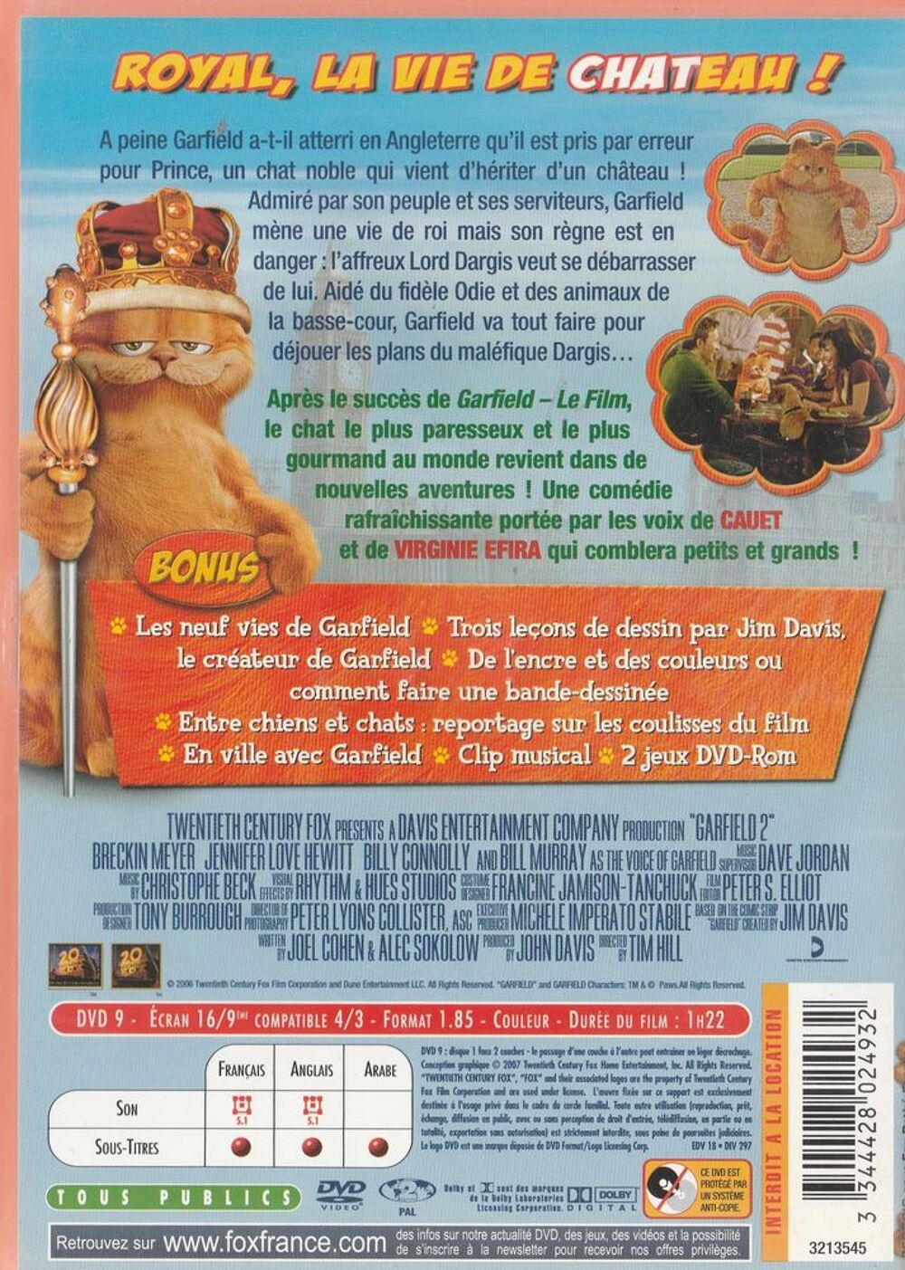 Garfield 2 DVD et blu-ray
