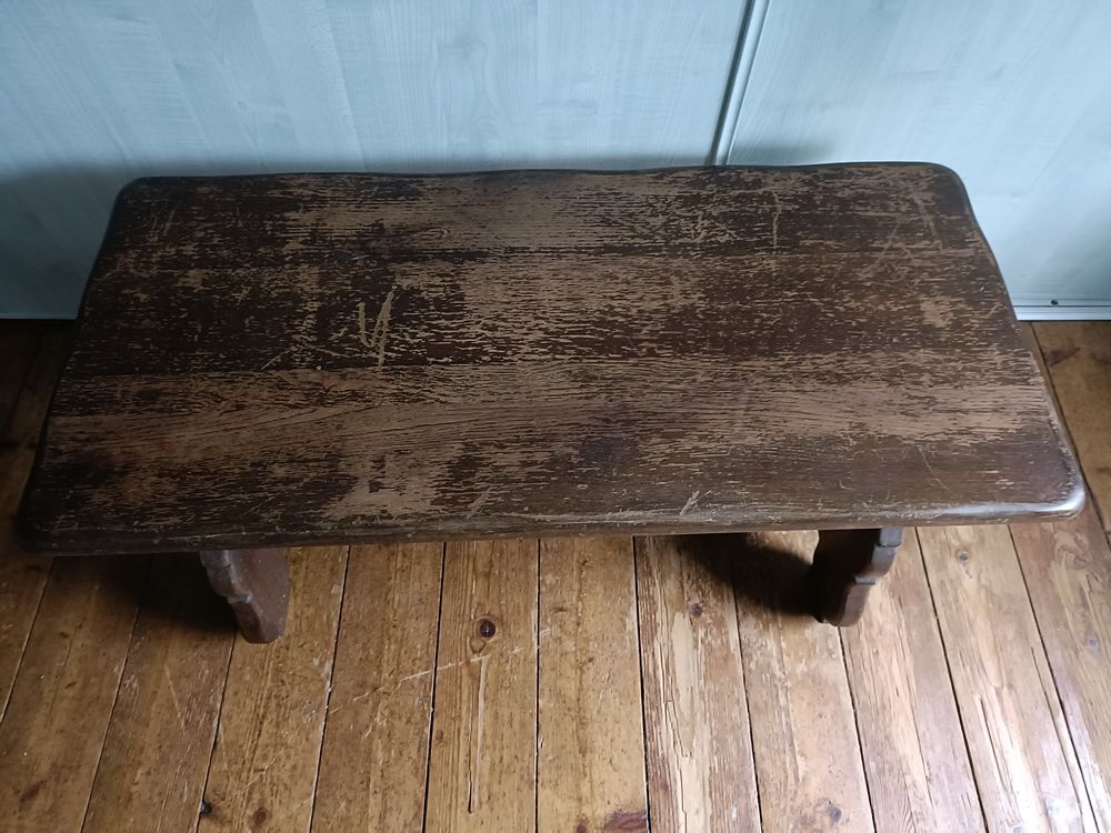 Table Basse Ancienne en Ch&ecirc;ne Massif Meubles